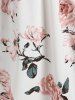 Robe Croisée à Imprimé Floral de Cottagecore Grande Taille - Rose clair 1X