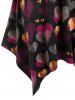 Plus Size Handkerchief Cutout Heart Print Dress -  