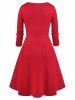 Plus Size Vintage Ruched Heart Ring Pin Up Dress -  