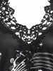 Music Note Lace Long Sleeve T-shirt -  
