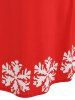 Robe Chemise de Noël à Imprimé Cerf de Grande Taille - Rouge 5X