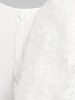 T-shirt Long Panneau en Maille Brodé de Grande Taille avec Echarpe - Blanc 5X