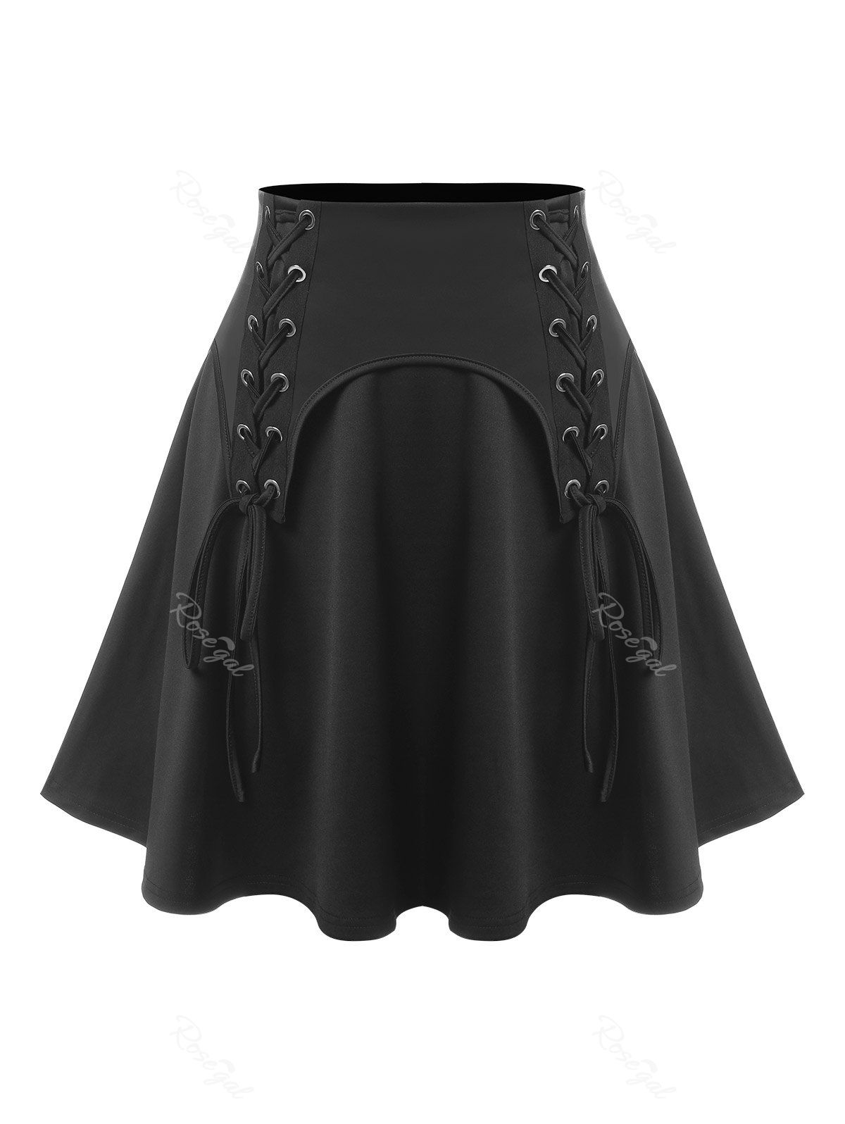 Affordable Plus Size&Curve Punk Lace Up Mini A Line Skirt  