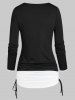Halloween Skull Print Cinched T-shirt -  