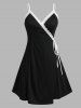 Plus Size Eyelash Lace Wrap Lingerie Babydoll Dress -  