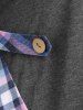 Plus Size Handkerchief Plaid Patchwork Tee -  