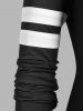Plus Size Colorblock Drawstring Pants Pajamas Set -  