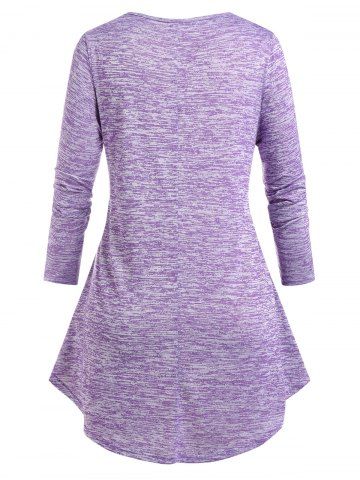Plus Size Space Dye Keyhole 2 in 1 Tee