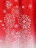 Robe de Noël Tordue en Avant à Imprimé Flocon de Neige de Grande Taille - Noir 4X