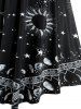 Plus Size Gothic Plunge Galaxy Print Crossover Irregular Midi Dress -  