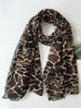 Leopard Printed Voile Long Scarf -  