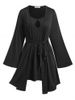 Plus Size Keyhole Cami Dress and Belted Robe Set -  