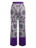 Plus Size Irregular Cami Top and Tribal Print Pants Pajamas Set -  