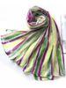 Colorblock Striped Pattern Long Voile Scarf -  