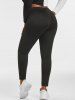 Plus Size High Rise Zippered Lace Up Pants -  