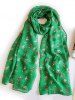 Long Christmas Dogs Printed Voile Scarf -  