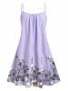 Plus Size Front Tie High Low Longline Top and Floral Cami Sundress Set -  