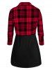 Plus Size Plaid Open Front Top and Camisole Twinset -  
