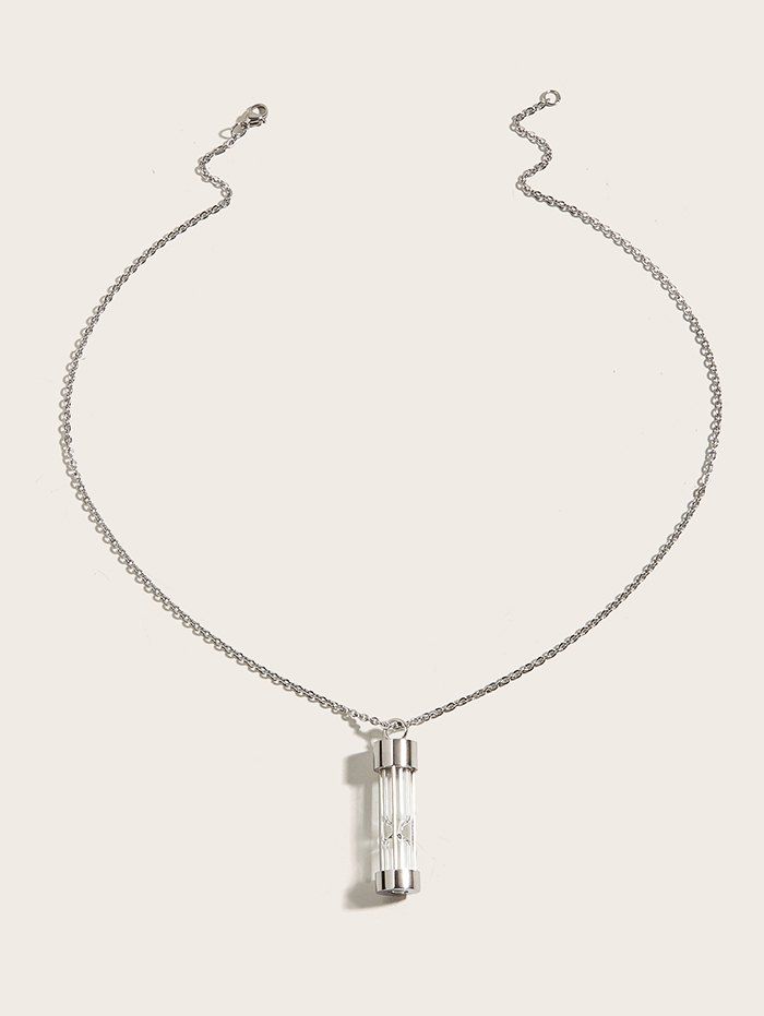 New Sand Glass Shape Pendant Perfume Bottle Necklace  