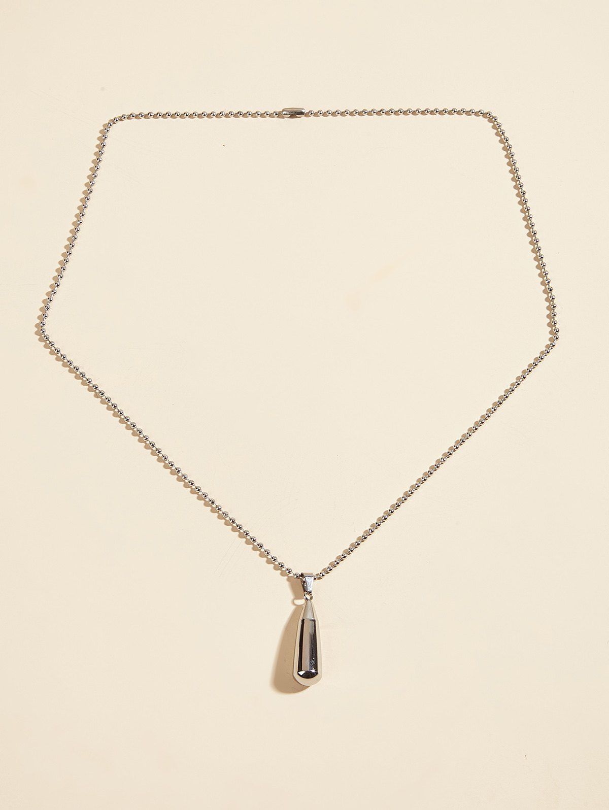 Trendy Stainless Steel Teardrop Pendant Opening Necklace  
