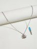 Stainless Steel Maple Charm Opening Necklace -  