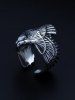 Carved Eagle Shape Retro Open Ring -  