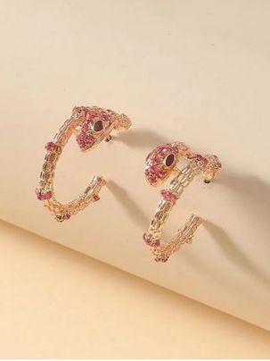 Diamante Carved Snake Stud Earrings