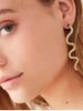 Winding Snake Shape Carved Stud Earrings -  