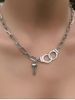 Handcuffs Key Pendant Thick Chain Necklace -  
