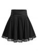 Plus Size Eyelet Lace Panel Crisscross Skirt -  