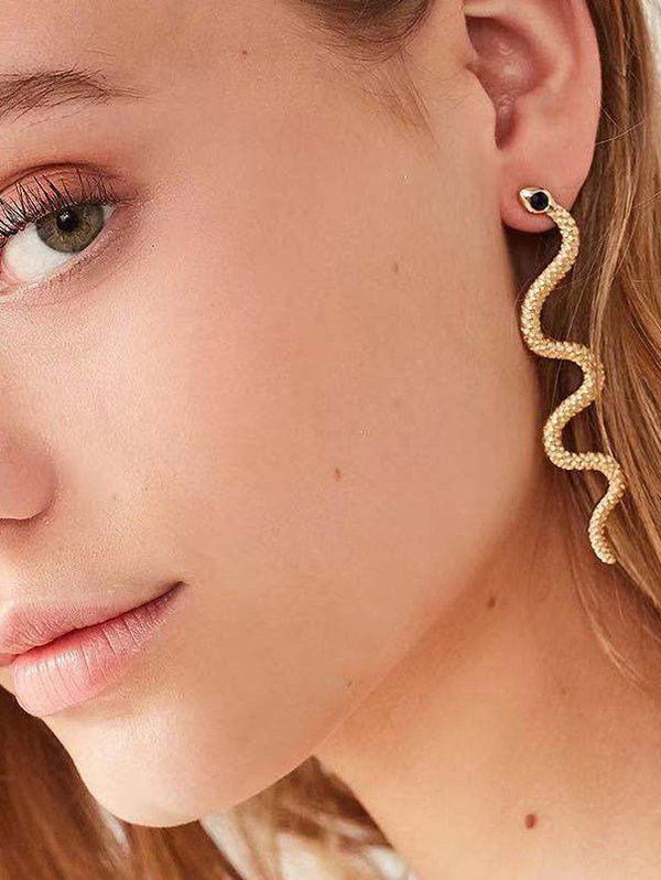 Sale Winding Snake Shape Carved Stud Earrings  