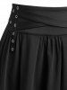 Plus Size Eyelet Lace Panel Crisscross Skirt -  