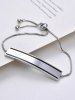 Stainless Steel Glazed Lines Pattern ID Bracelet -  