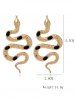 Winding Snake Drop Glazed Stud Earrings -  