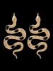 Winding Snake Drop Glazed Stud Earrings -  