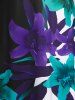 Plus Size Flower Print Criss Cross Asymmetric Dress -  