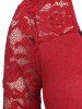 Plus Size Half Zip Lace Sleeve Draped Jersey Tunic T-shirt -  