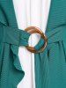 Plus Size Colorblock Ruffle O Ring Twofer T Shirt -  