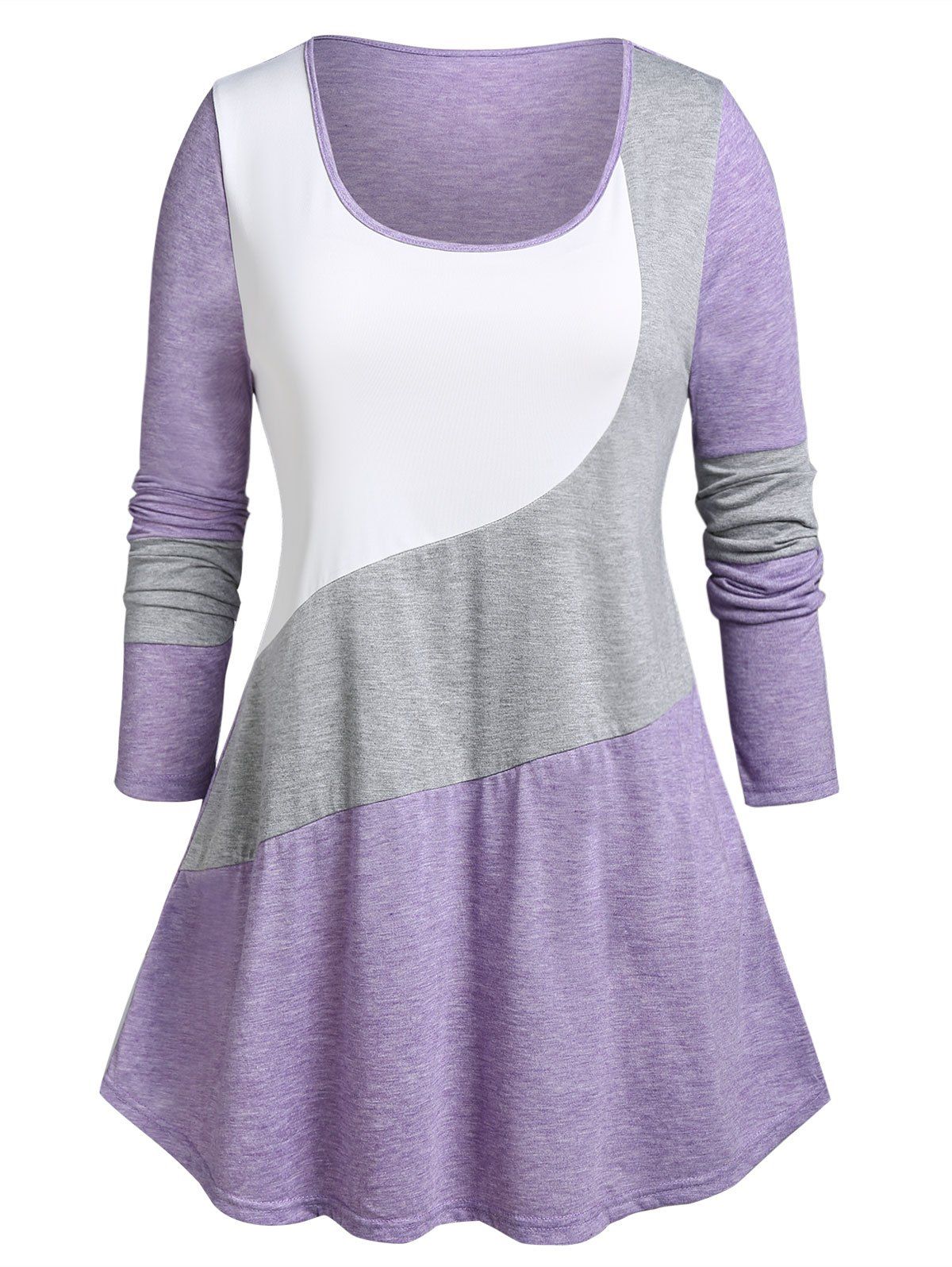 Outfit Plus Size Colorblock Tunic Swing Tee  