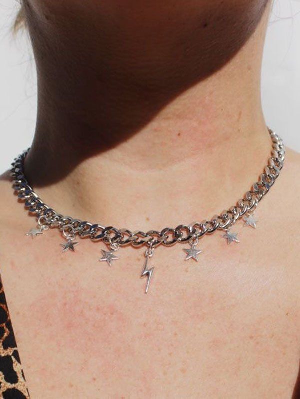 Buy Stars Lightning Charm Thick Chain Necklace  