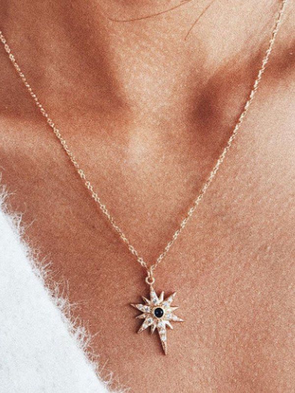 Unique Brief Star Pendant Rhinestone Necklace  