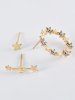 3 Pcs Stars Rhinestone Stud Earrings Set -  