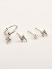 4 Pcs Lightning Star Stud Earrings Set -  