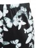 Plus Size Butterfly Lace Panel Pajama Tank and Shorts Set -  