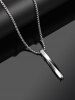 Brief Twist Bar Charm Stainless Steel Necklace -  