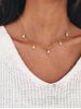 Rhinestones Water Drop Charm Necklace -  