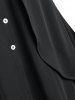 Plus Size Three Quarters Button Roll Up Sleeve Shirt Dress -  