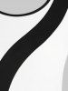 T-shirt Asymétrique en Bloc de Couleur de Grande Taille - Blanc 1X