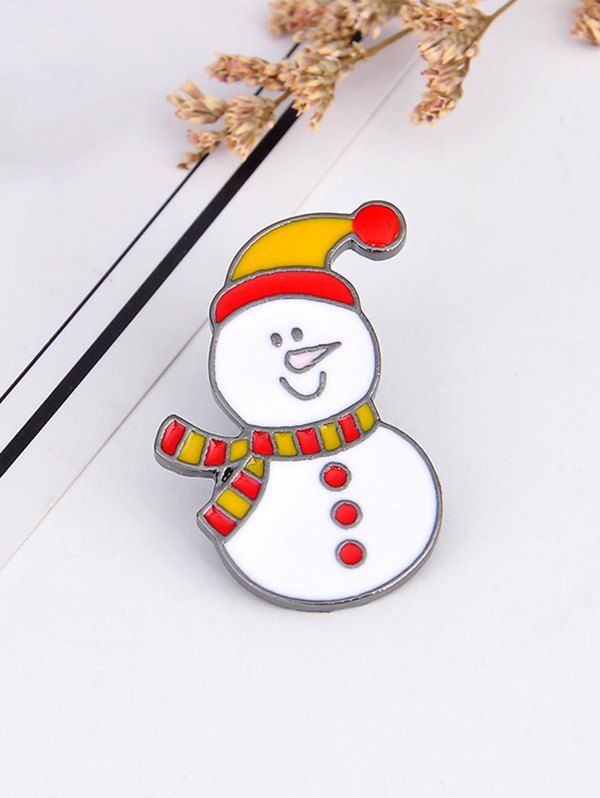 Chic Christmas Snowman Cartoon Glazed Brooch  