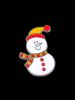Christmas Snowman Cartoon Glazed Brooch -  